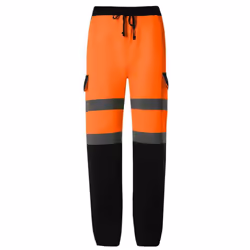 Yoko Mens Hi-Vis Jogging Bottoms - 3XL, Orange/Navy