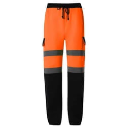Yoko Mens Hi-Vis Jogging Bottoms - 3XL, Orange/Navy