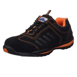 Portwest Mens Steelite Lusum S1P HRO Suede Safety Shoes - 9 UK, Black/Orange