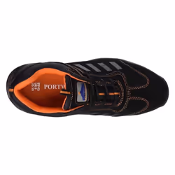 Portwest Mens Steelite Lusum S1P HRO Suede Safety Shoes - 10 UK, Black/Orange