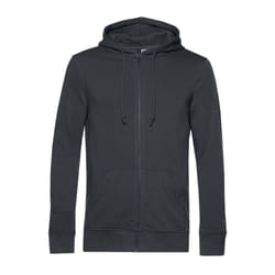 B&C Mens Organic Zipped Hoodie - S, Asphalt