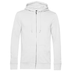 B&C Mens Organic Zipped Hoodie - S, White