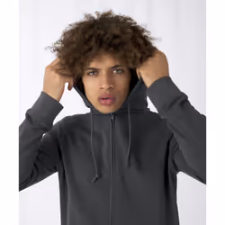 B&C Mens Organic Zipped Hoodie - 3XL, Asphalt