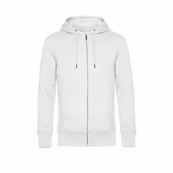 B&C Mens King Zipped Hoodie - XXL, White