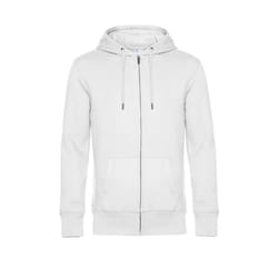 B&C Mens King Zipped Hoodie - XXL, White