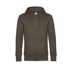 B&C Mens King Zipped Hoodie - M, Khaki