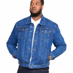 Duke Mens Kingsize Western Trucker Style Denim Jacket - 7XL, Stonewash