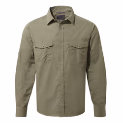 Craghoppers Mens Kiwi Long-Sleeved Shirt - 2XL, Pebble Grey