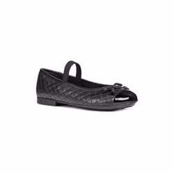 Geox Girls Bow Leather School Shoes - 11 UK Child, Black