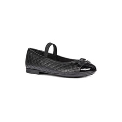 Geox Girls Bow Leather School Shoes - 11 UK Child, Black