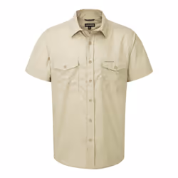 Craghoppers Mens Kiwi Short-Sleeved Shirt - L, Oatmeal Grey