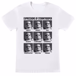 Star Wars Unisex Adult Expressions Of Stormtrooper T-Shirt - XL, White