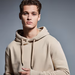 Anthem Mens Organic Hoodie - S, Desert Sand