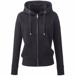Anthem Womens/Ladies Organic Full Zip Hoodie - L, Black
