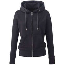 Anthem Womens/Ladies Organic Full Zip Hoodie - L, Black