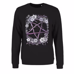 Grindstore Womens/Ladies Pagan Pentagram Sweatshirt - XL, Black/Lilac