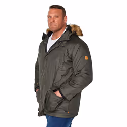 Duke Mens Lovett D555 Faux Fur Trim Parka - 3XL, Khaki