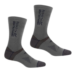 Regatta Unisex Adult Wool Hiking Boot Socks (Pack of 2) - 9 UK-12 UK, Briar Grey/Navy