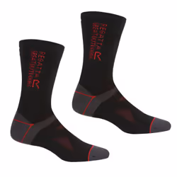 Regatta Unisex Adult Wool Hiking Boot Socks (Pack of 2) - 6 UK-8 UK, Black/Dark Red