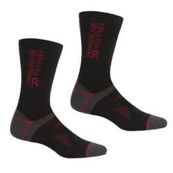 Regatta Unisex Adult Wool Hiking Boot Socks (Pack of 2) - 6 UK-8 UK, Black/Dark Red