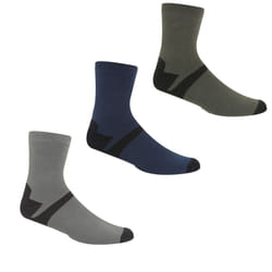 Regatta Mens Lifestyle Ankle Socks (Pack of 3) - 6 UK-8 UK, Dark Steel/Dark Denim