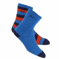 Regatta Childrens/Kids Cosy Boot Socks Set (Pack of 2) - 3 UK-5.5 UK, Blue/Navy/Red