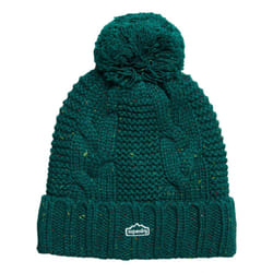 Superdry Cable Knit Bobble Beanie - Forest Green Tweed