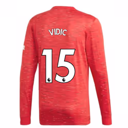 2020-2021 Man Utd Adidas Home Long Sleeve Shirt (VIDIC 15) - M