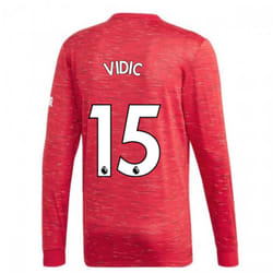 2020-2021 Man Utd Adidas Home Long Sleeve Shirt (VIDIC 15) - M