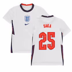 2020-2021 England Home Nike Football Shirt (Kids) (Saka 25) - MB
