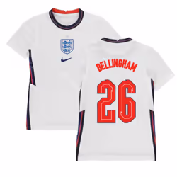 2020-2021 England Home Nike Football Shirt (Kids) (Bellingham 26) - MB