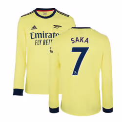 Arsenal 2021-2022 Long Sleeve Away Shirt (SAKA 7) - S