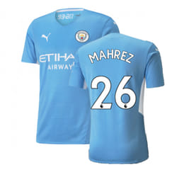 2021-2022 Man City Authentic Home Shirt (MAHREZ 26) - XXL