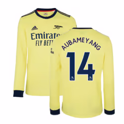 Arsenal 2021-2022 Long Sleeve Away Shirt (AUBAMEYANG 14) - S