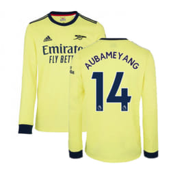 Arsenal 2021-2022 Long Sleeve Away Shirt (AUBAMEYANG 14) - S
