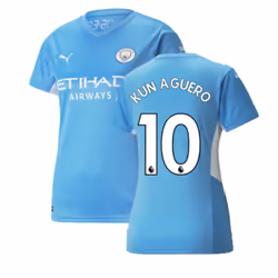 2021-2022 Man City Womens Home Shirt (KUN AGUERO 10) - M