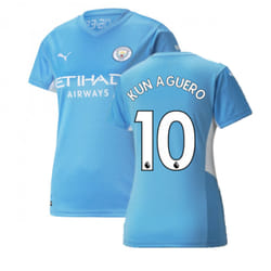 2021-2022 Man City Womens Home Shirt (KUN AGUERO 10) - M