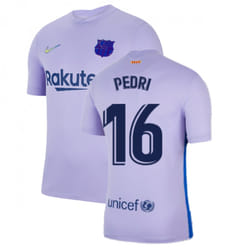 2021-2022 Barcelona Away Shirt (Kids) (PEDRI 16) - SB