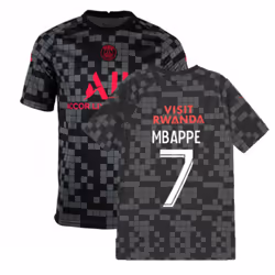 PSG 2021-2022 Pre-Match Training Shirt (Black) (MBAPPE 7) - XL