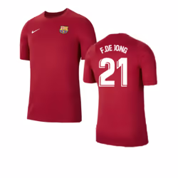 2021-2022 Barcelona Training Shirt (Noble Red) (F.DE JONG 21) - XXL