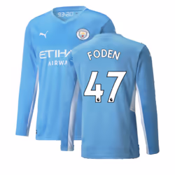 2021-2022 Man City Long Sleeve Home Shirt (FODEN 47) - XL