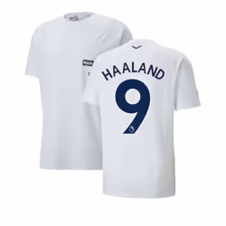 2022-2023 Man City Casuals Tee (White) (HAALAND 9) - XL