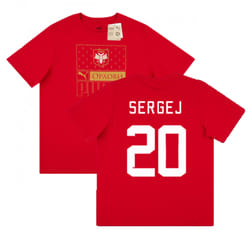 2022-2023 Serbia Ftbl Core Tee (Red) (SERGEJ 20) - M