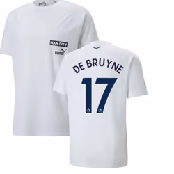 2022-2023 Man City Casuals Tee (White) (DE BRUYNE 17) - M