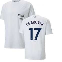 2022-2023 Man City Casuals Tee (White) (DE BRUYNE 17) - M