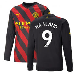 2022-2023 Man City Long Sleeve Away Shirt (HAALAND 9) - XXL