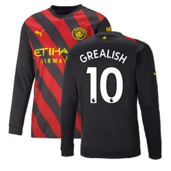2022-2023 Man City Long Sleeve Away Shirt (GREALISH 10) - M