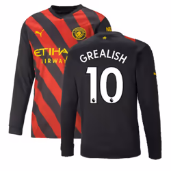 2022-2023 Man City Long Sleeve Away Shirt (GREALISH 10) - XL