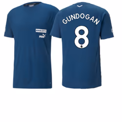 2022-2023 Man City Casuals Tee (Blue) (GUNDOGAN 8) - L