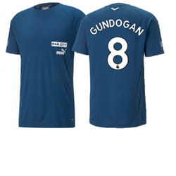 2022-2023 Man City Casuals Tee (Blue) (GUNDOGAN 8) - L